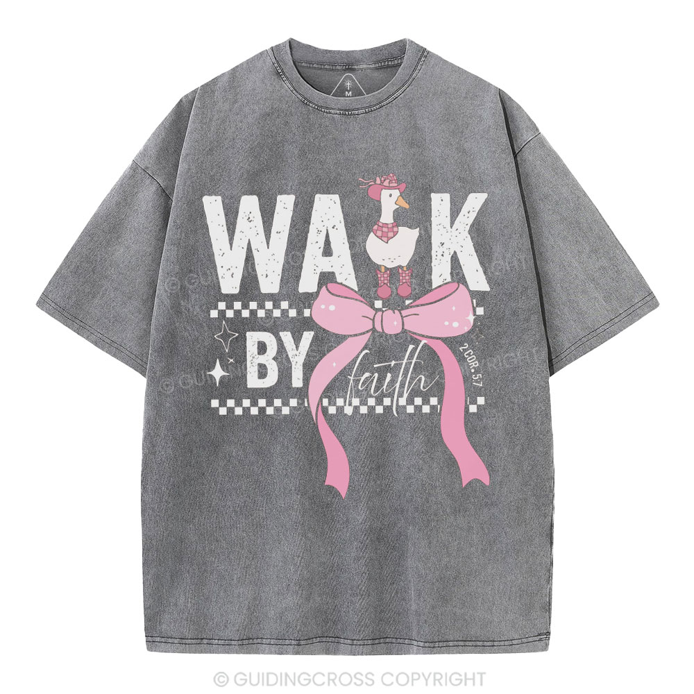 Walk By Faith Christian Washed T-Shirt
