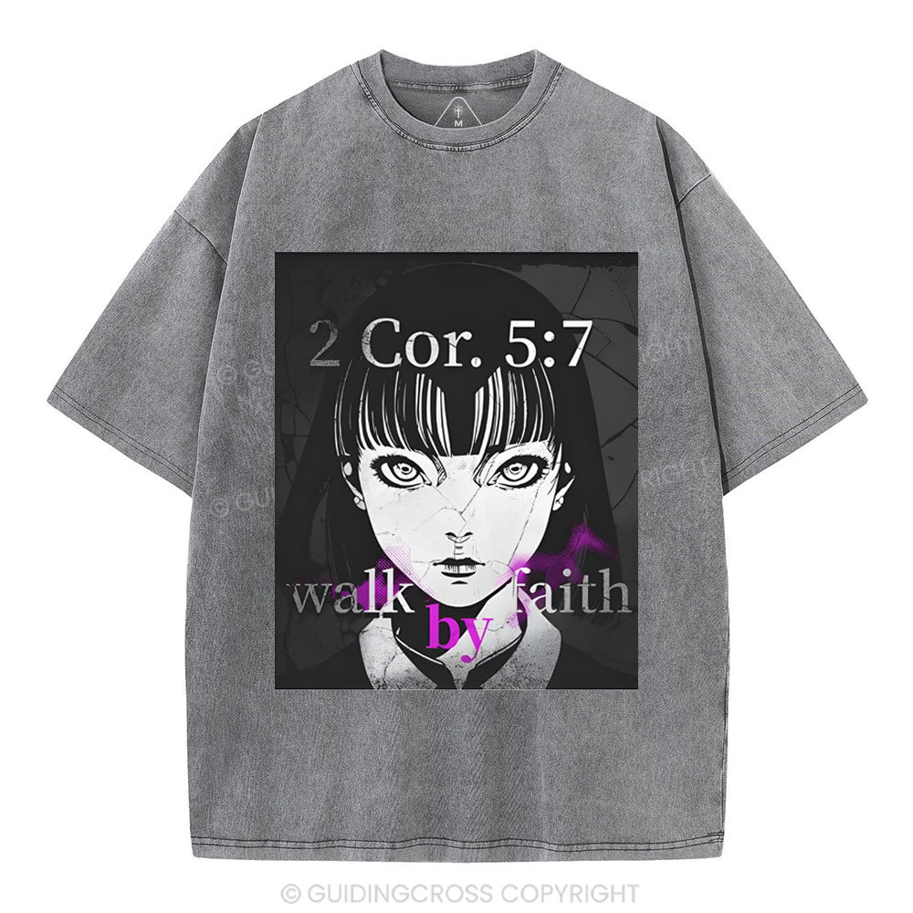 Walk By Faith Christian Washed T-Shirt