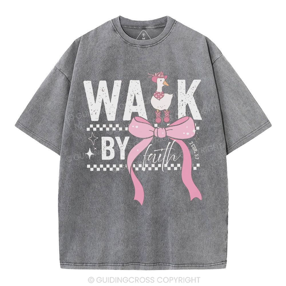 Walk By Faith Christian Washed T-Shirt