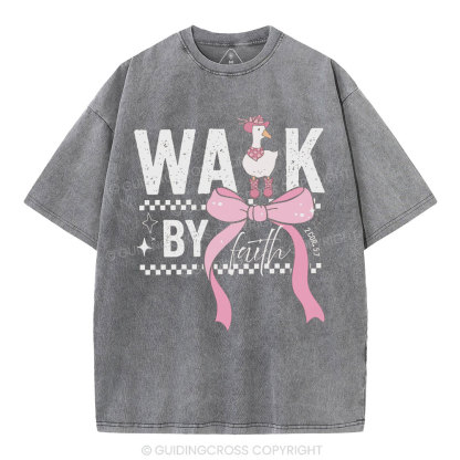 Walk By Faith Christian Washed T-Shirt