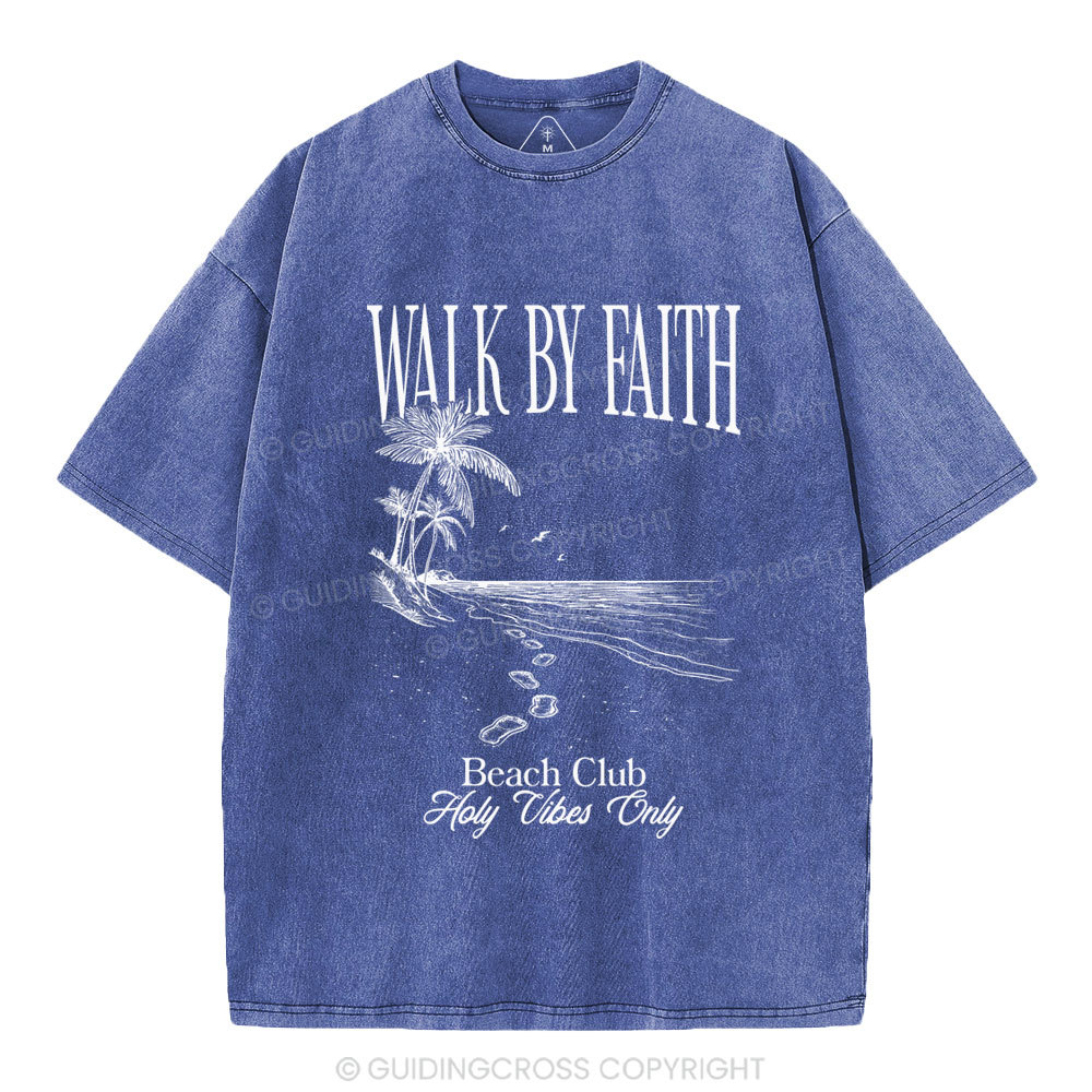 Walk By Faith Christian Washed T-Shirt