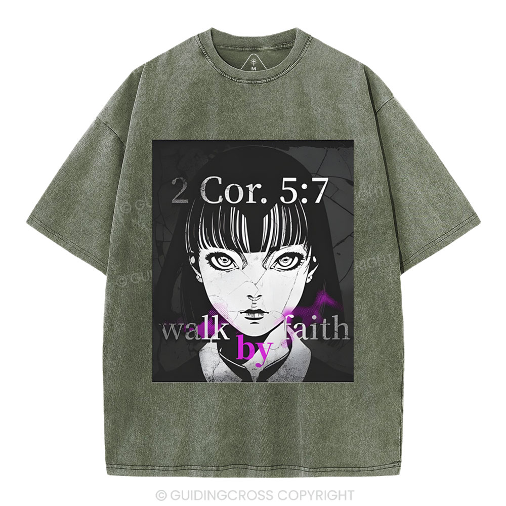 Walk By Faith Christian Washed T-Shirt