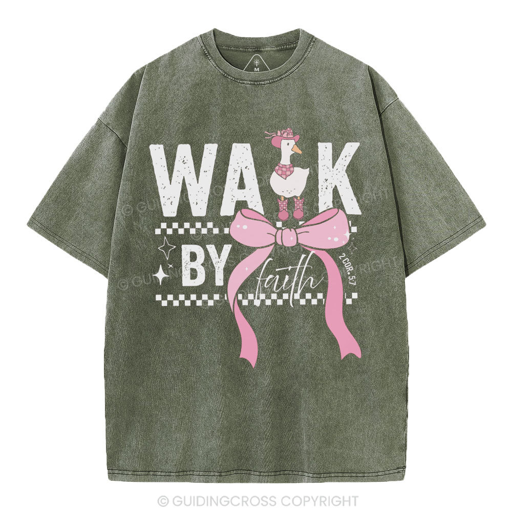 Walk By Faith Christian Washed T-Shirt