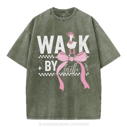 Walk By Faith Christian Washed T-Shirt