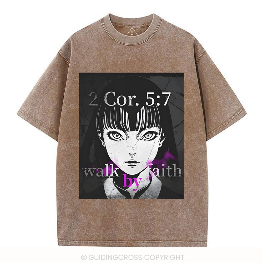 Walk By Faith Christian Washed T-Shirt
