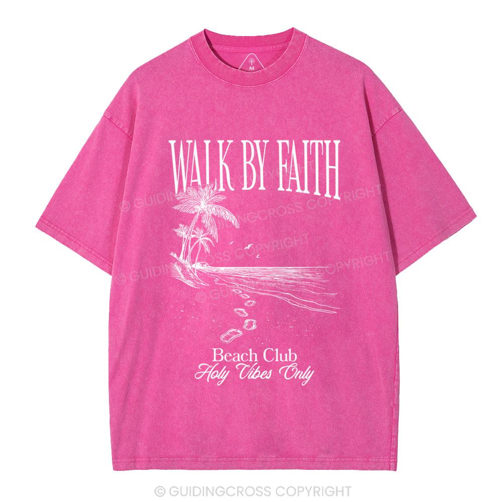 Walk By Faith Christian Washed T-Shirt