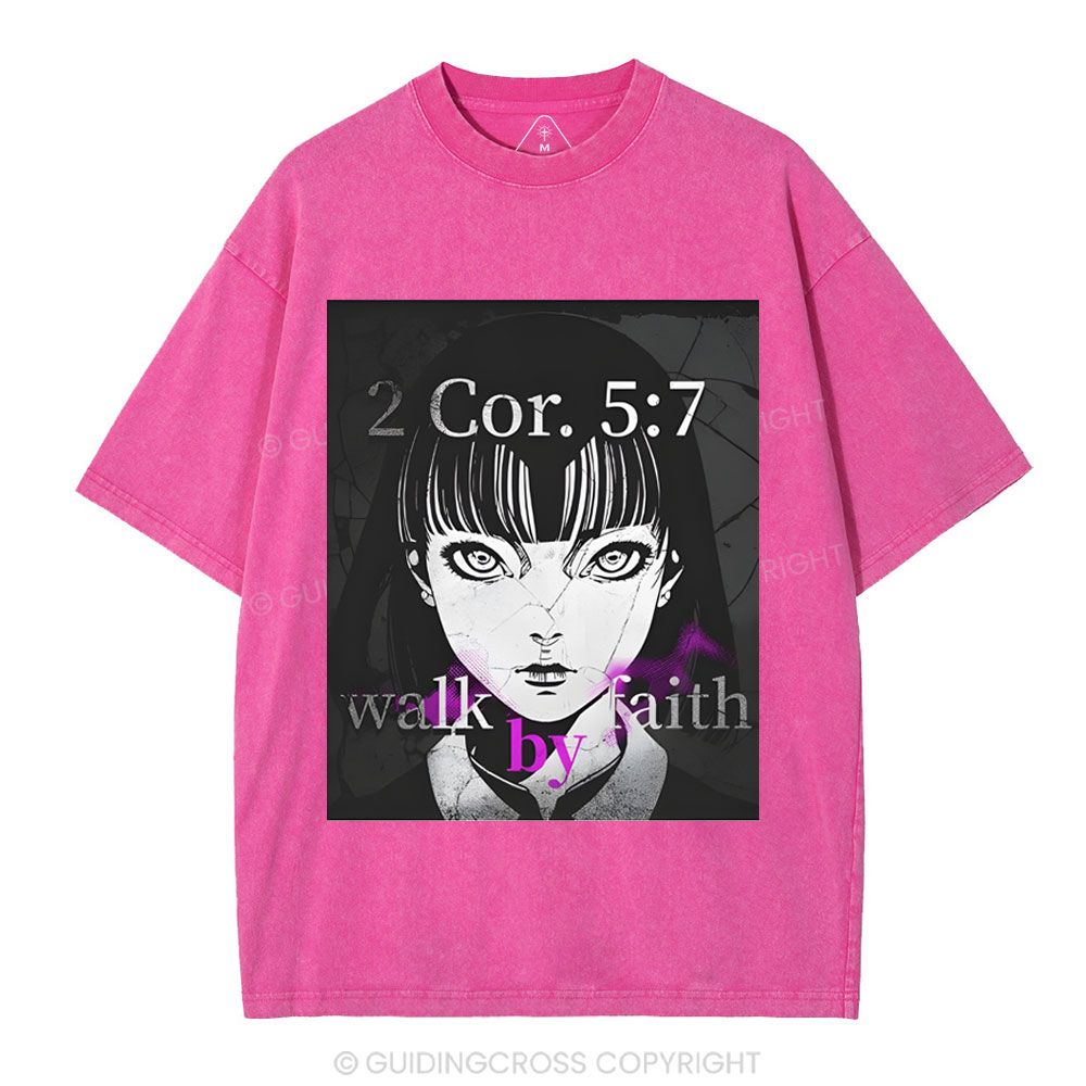 Walk By Faith Christian Washed T-Shirt