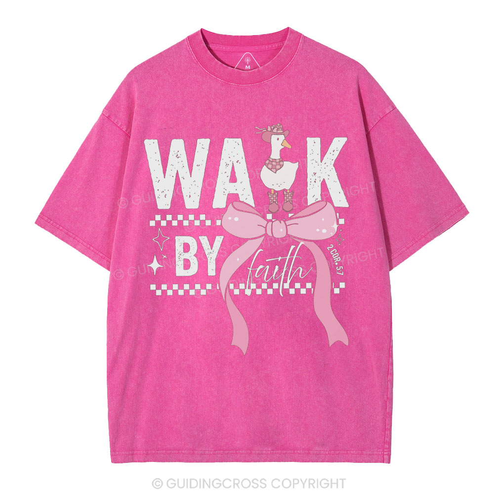Walk By Faith Christian Washed T-Shirt