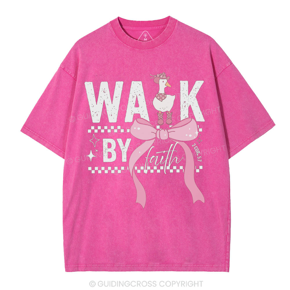 Walk By Faith Christian Washed T-Shirt
