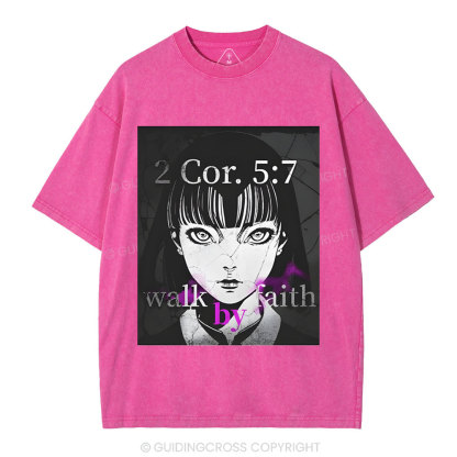 Walk By Faith Christian Washed T-Shirt