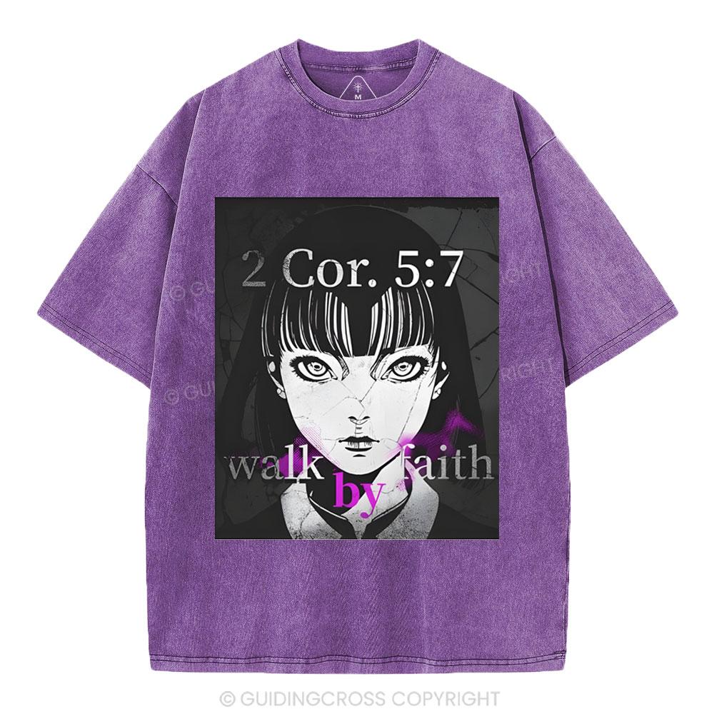 Walk By Faith Christian Washed T-Shirt