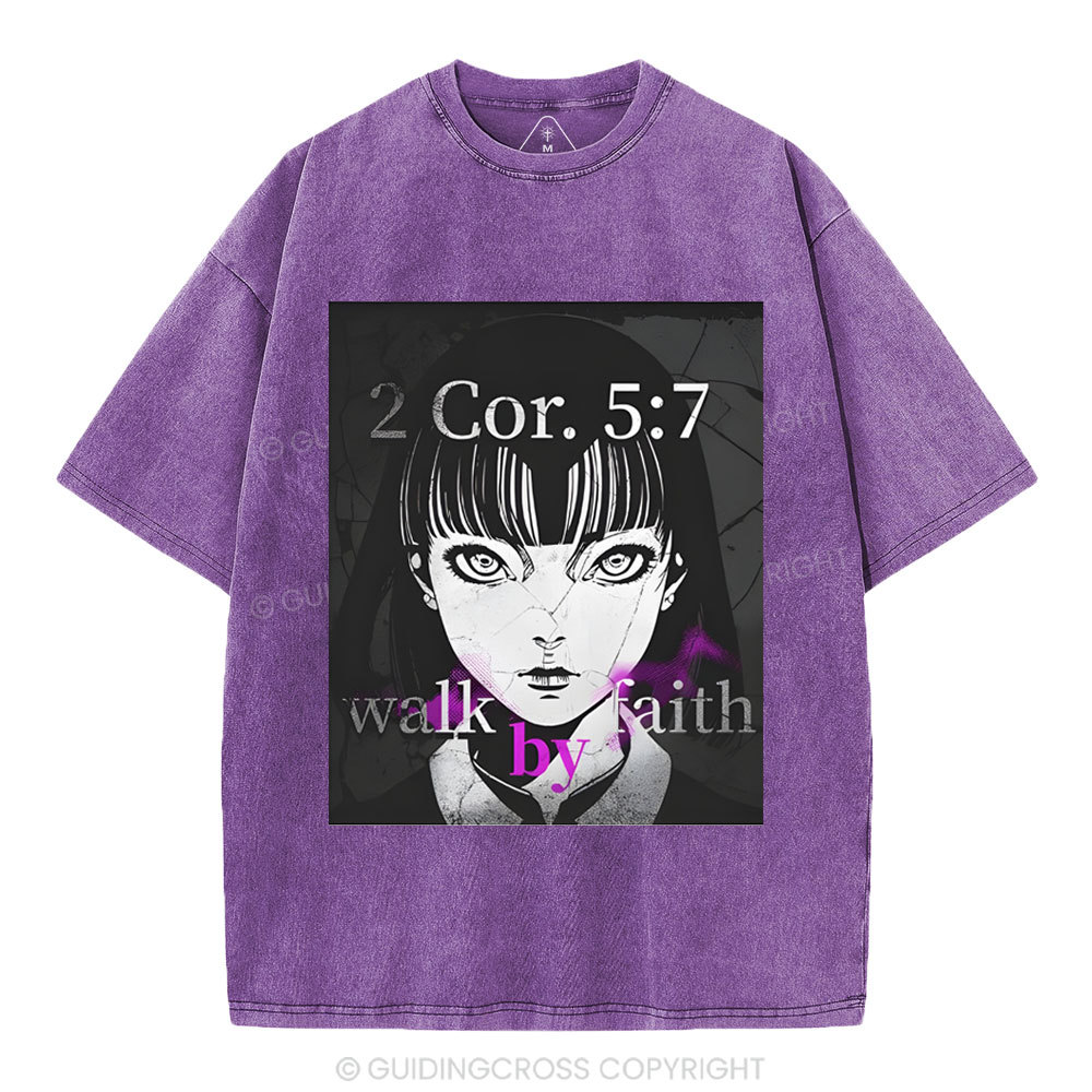 Walk By Faith Christian Washed T-Shirt