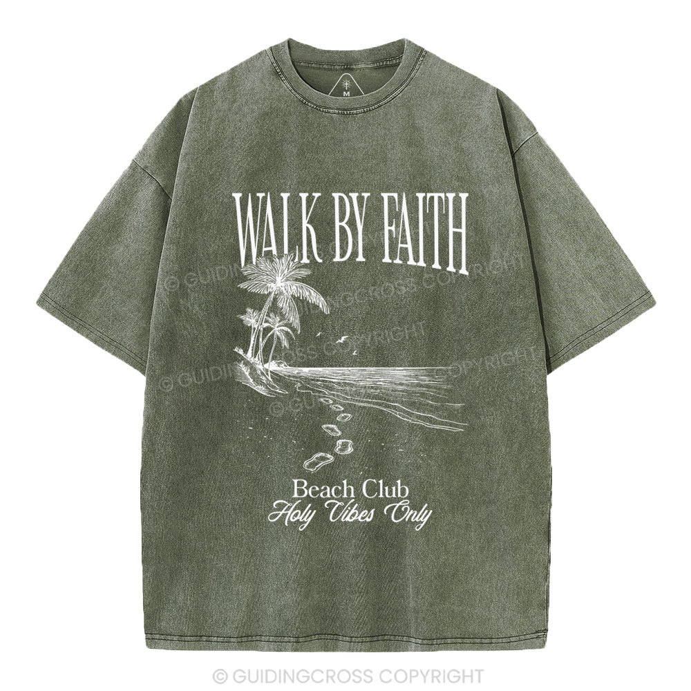 Walk By Faith Christian Washed T-Shirt