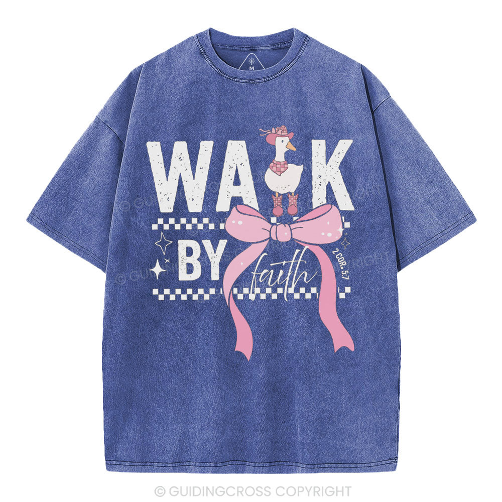 Walk By Faith Christian Washed T-Shirt