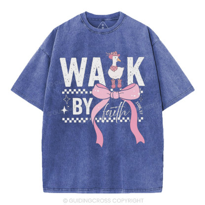Walk By Faith Christian Washed T-Shirt