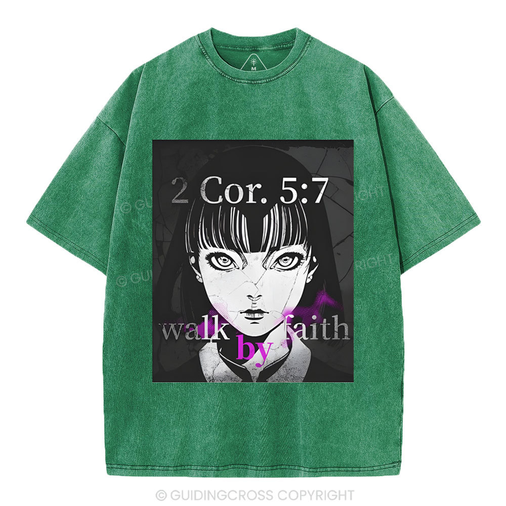 Walk By Faith Christian Washed T-Shirt