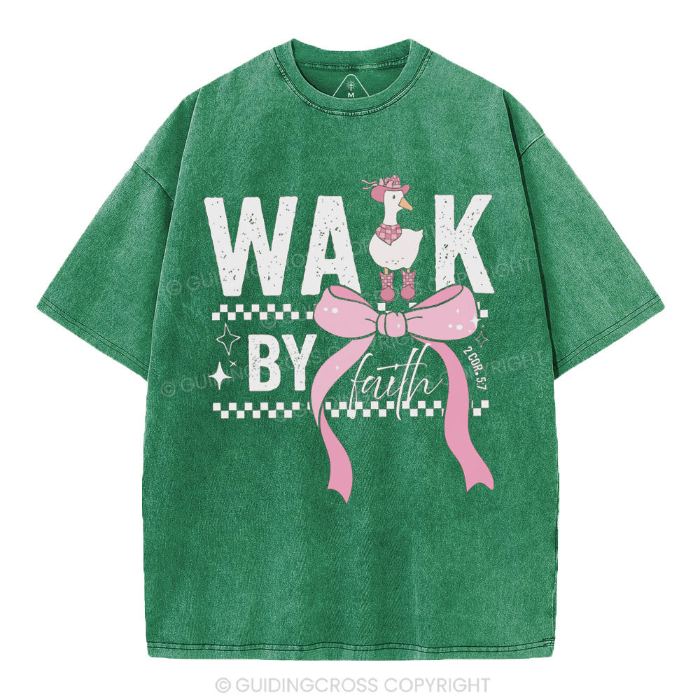 Walk By Faith Christian Washed T-Shirt