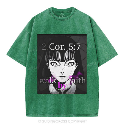 Walk By Faith Christian Washed T-Shirt