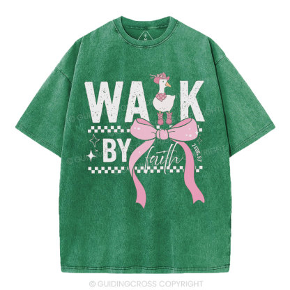Walk By Faith Christian Washed T-Shirt