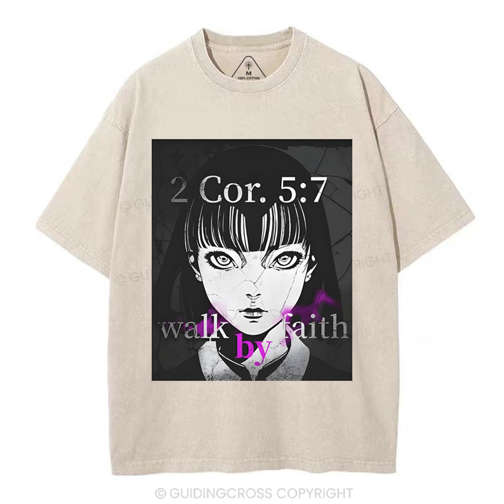 Walk By Faith Christian Washed T-Shirt