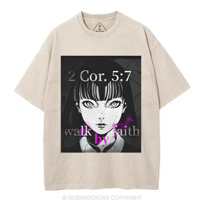 Walk By Faith Christian Washed T-Shirt