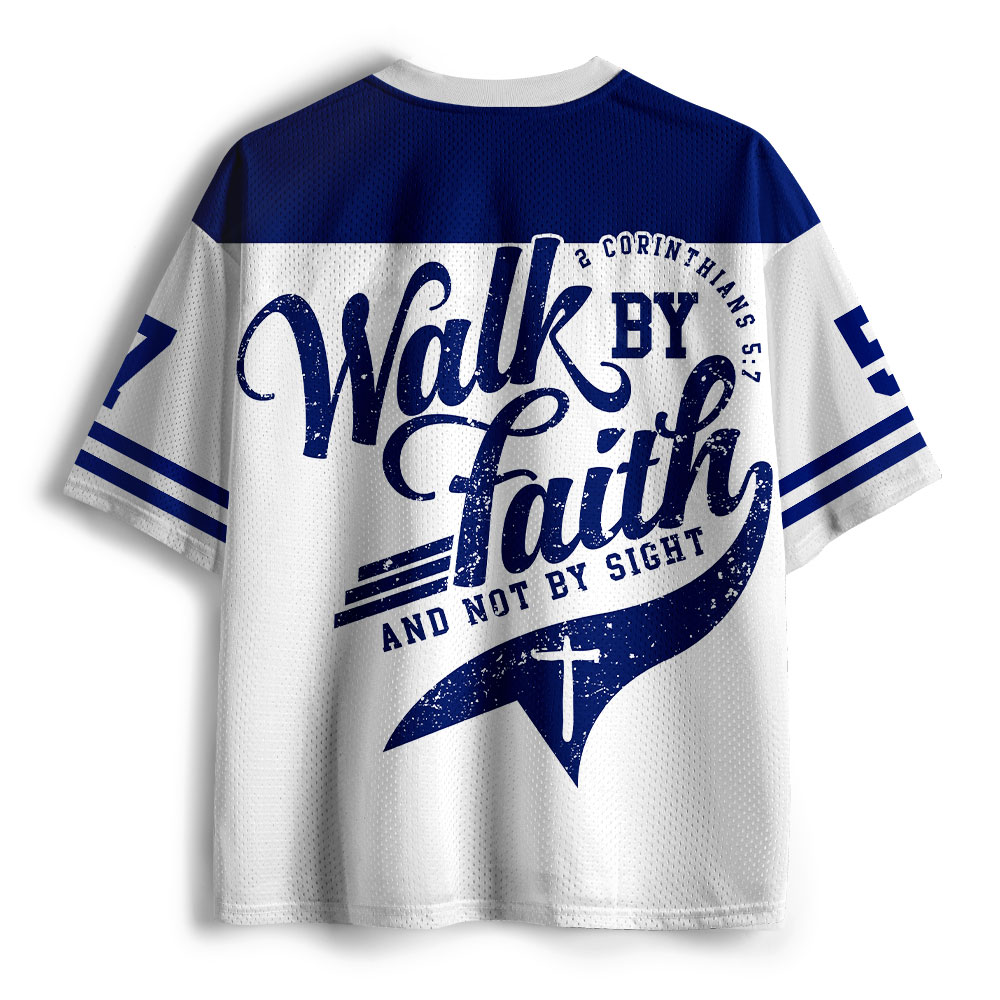 Walk By Faith Christian White Mesh Jersey