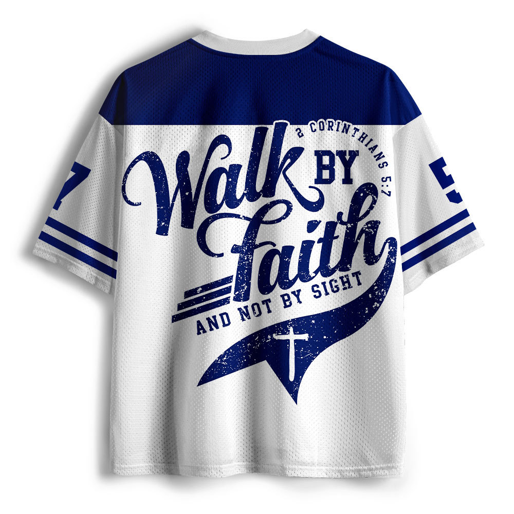 Walk By Faith Christian White Mesh Jersey