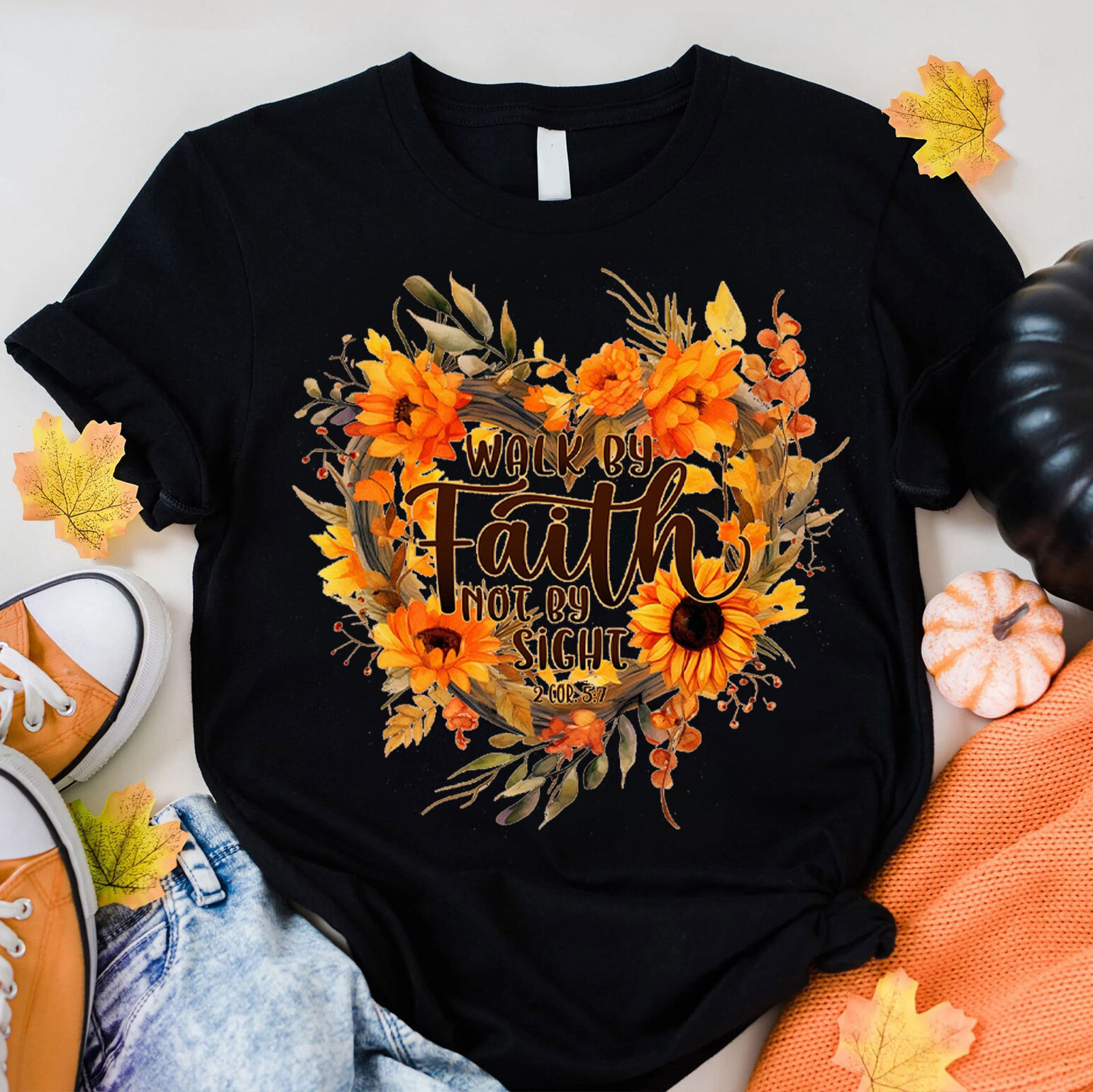 Walk By Faith Not By Sight Christian T-Shirt Sale - GuidingCross