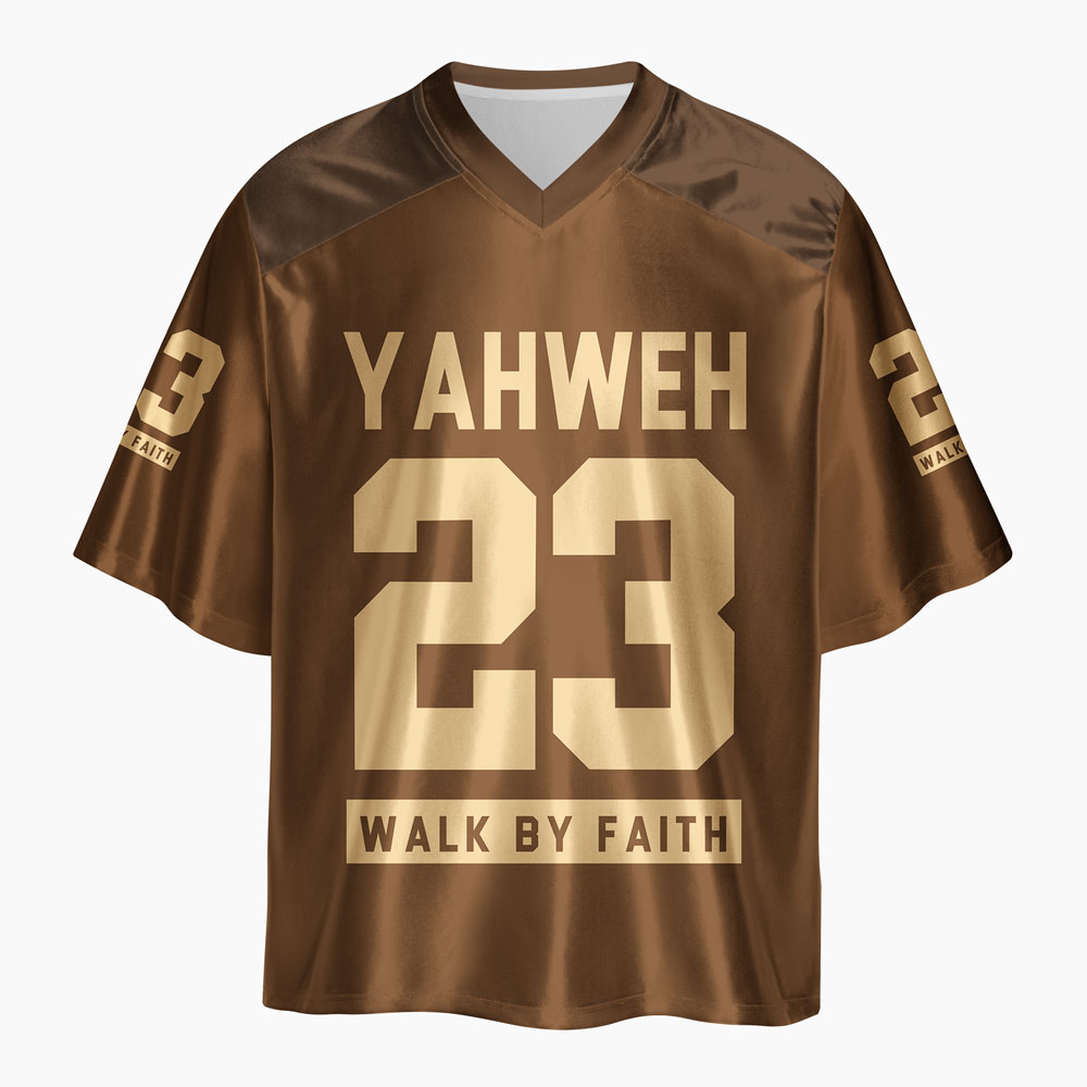 Walk By Faith Oversized Shiny V-Neck Christian Jersey & Shorts