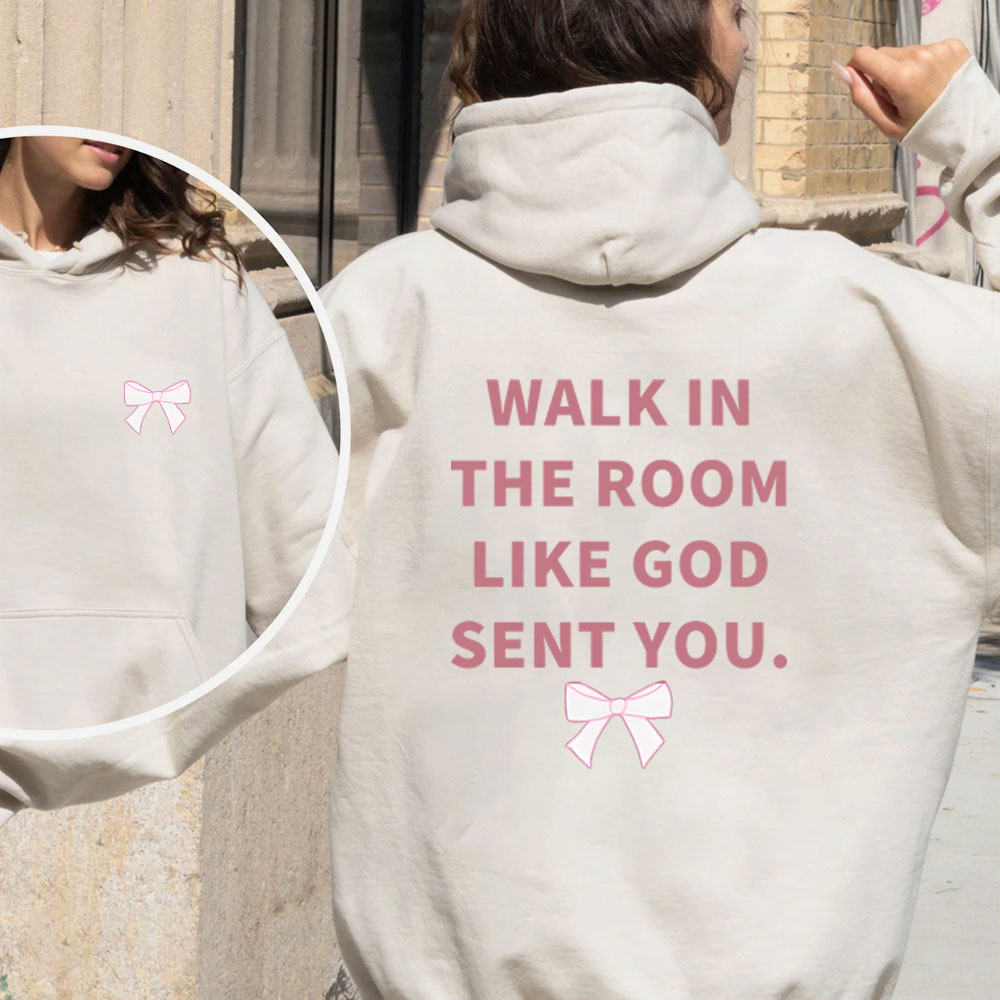 Walk In The Room Like God Sent You Christian Fleece Hoodie Set