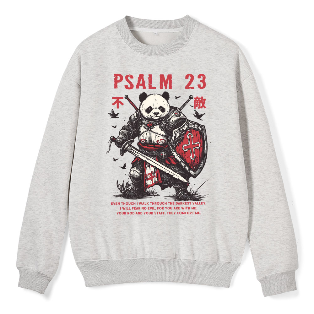 Walk Through The Darkest Valley Panda Warrior Christian Fleece Sweatsh