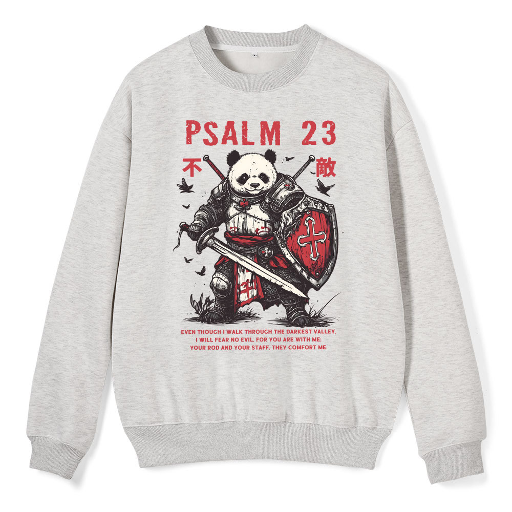 Walk Through The Darkest Valley Panda Warrior Christian Fleece Sweatsh
