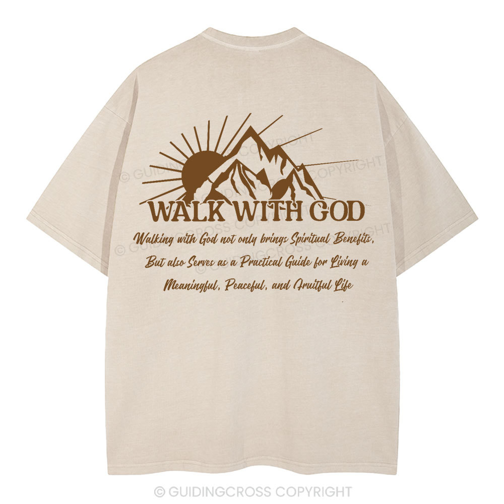 Walk With God Christian Washed T-Shirt