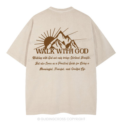 Walk With God Christian Washed T-Shirt