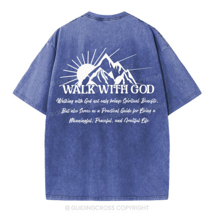 Walk With God Christian Washed T-Shirt