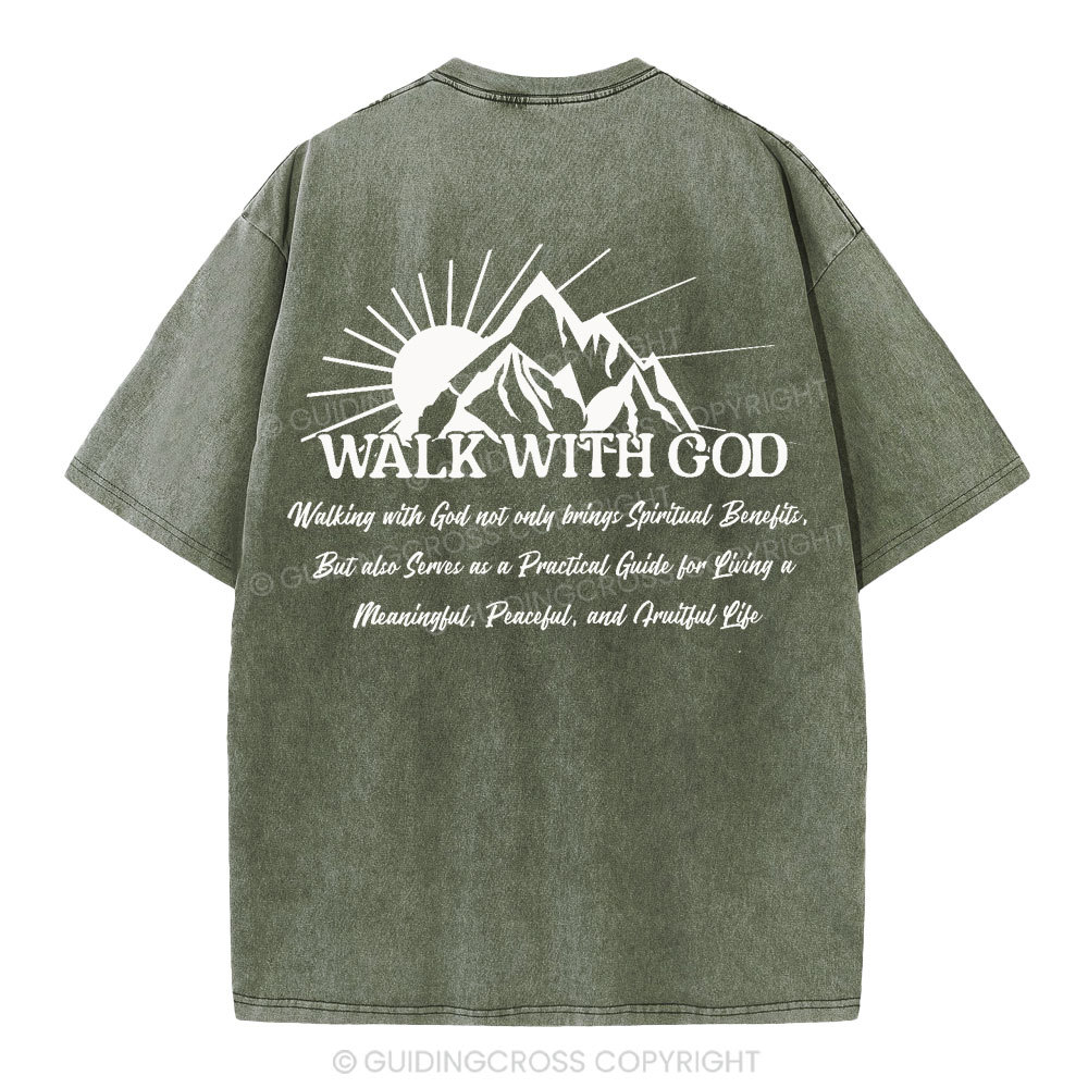 Walk With God Christian Washed T-Shirt