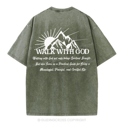 Walk With God Christian Washed T-Shirt