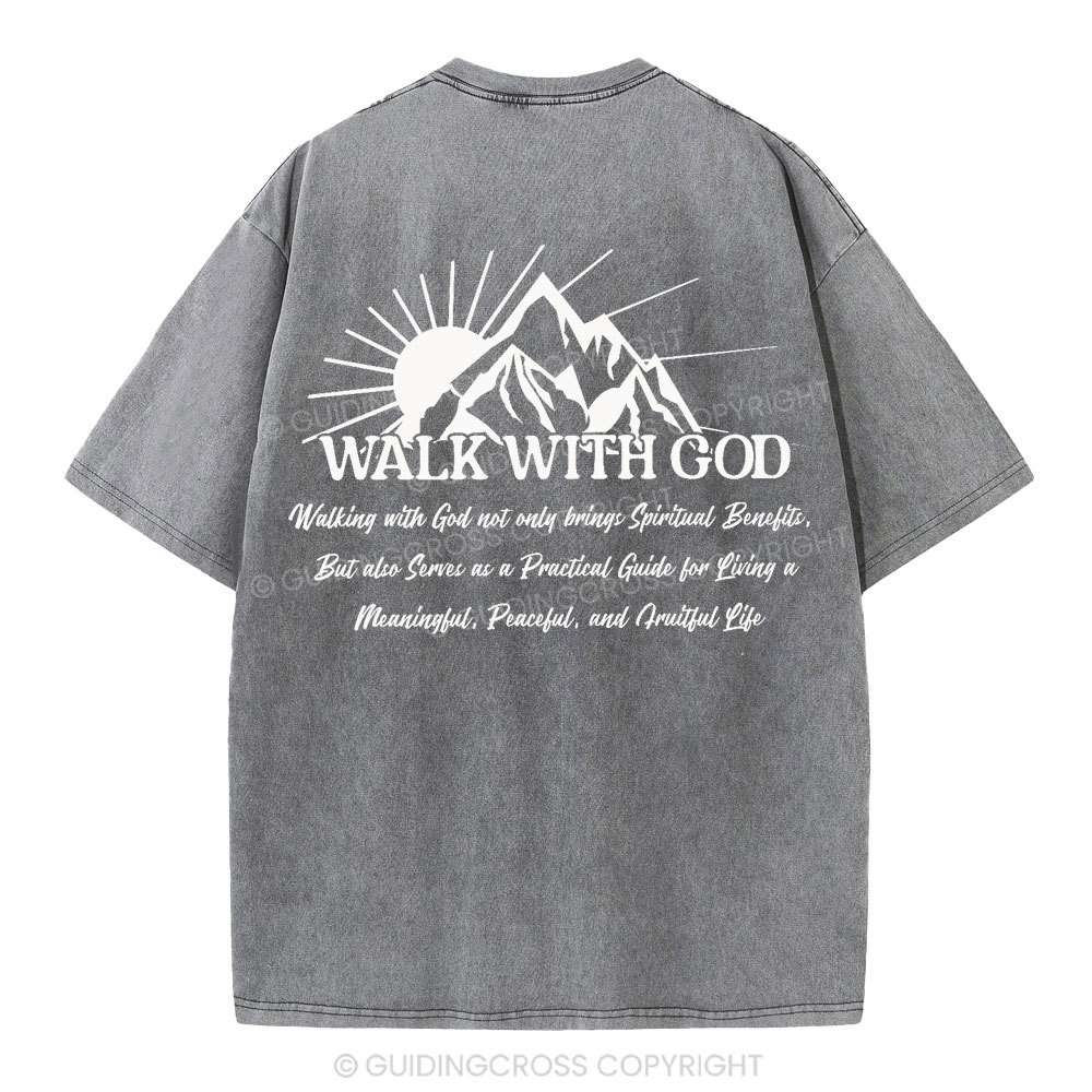 Walk With God Christian Washed T-Shirt