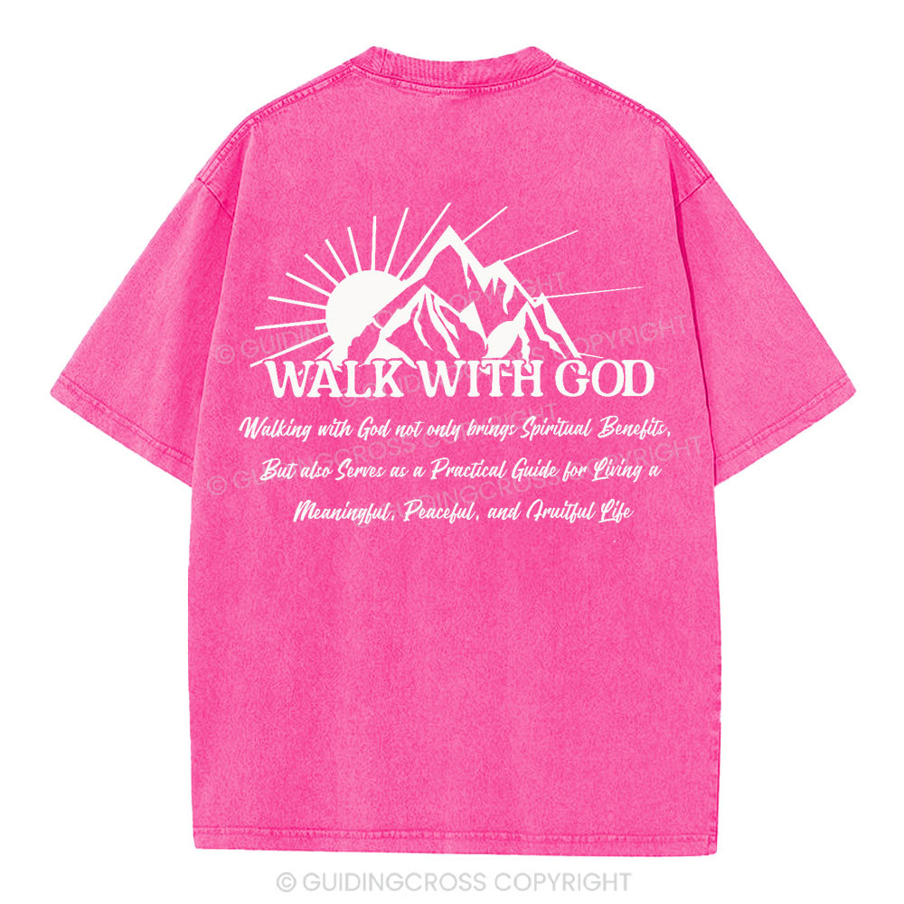 Walk With God Christian Washed T-Shirt