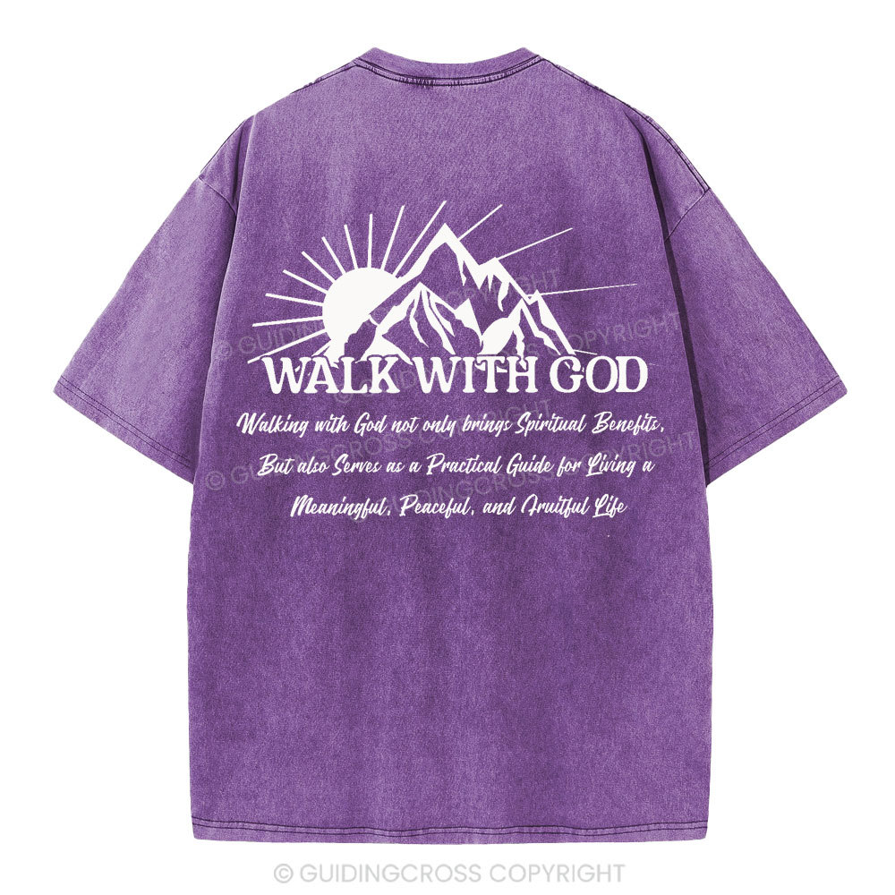 Walk With God Christian Washed T-Shirt
