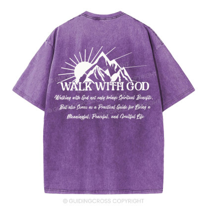 Walk With God Christian Washed T-Shirt