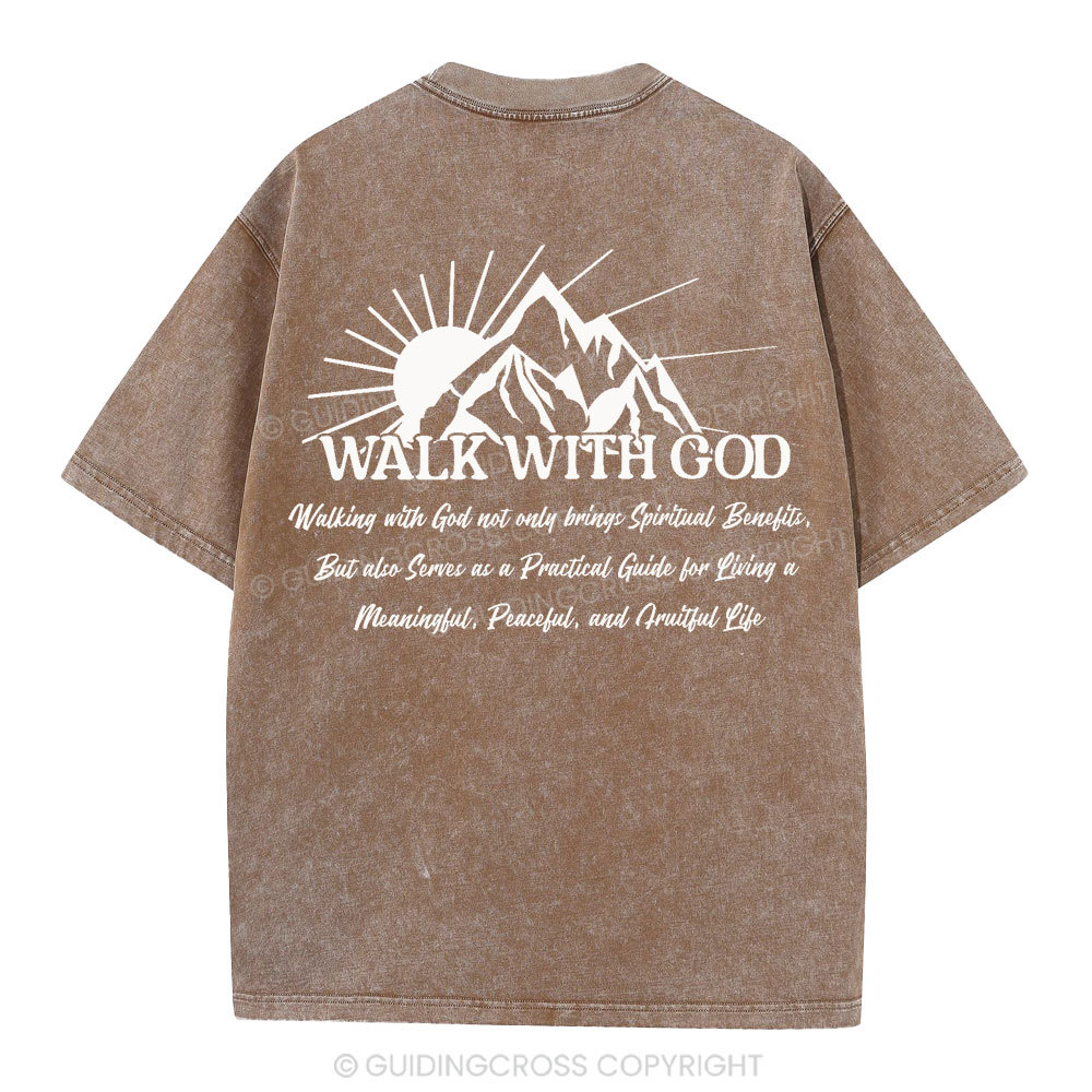 Walk With God Christian Washed T-Shirt