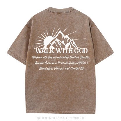 Walk With God Christian Washed T-Shirt