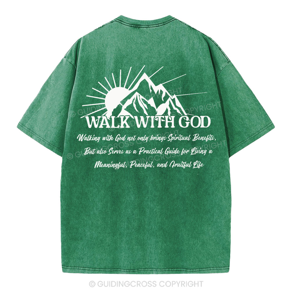 Walk With God Christian Washed T-Shirt