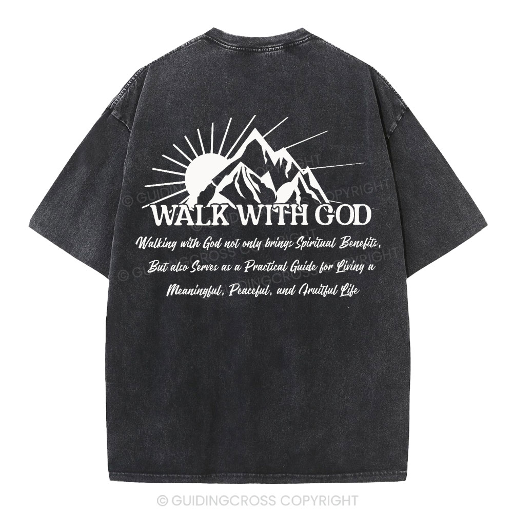 Walk With God Christian Washed T-Shirt