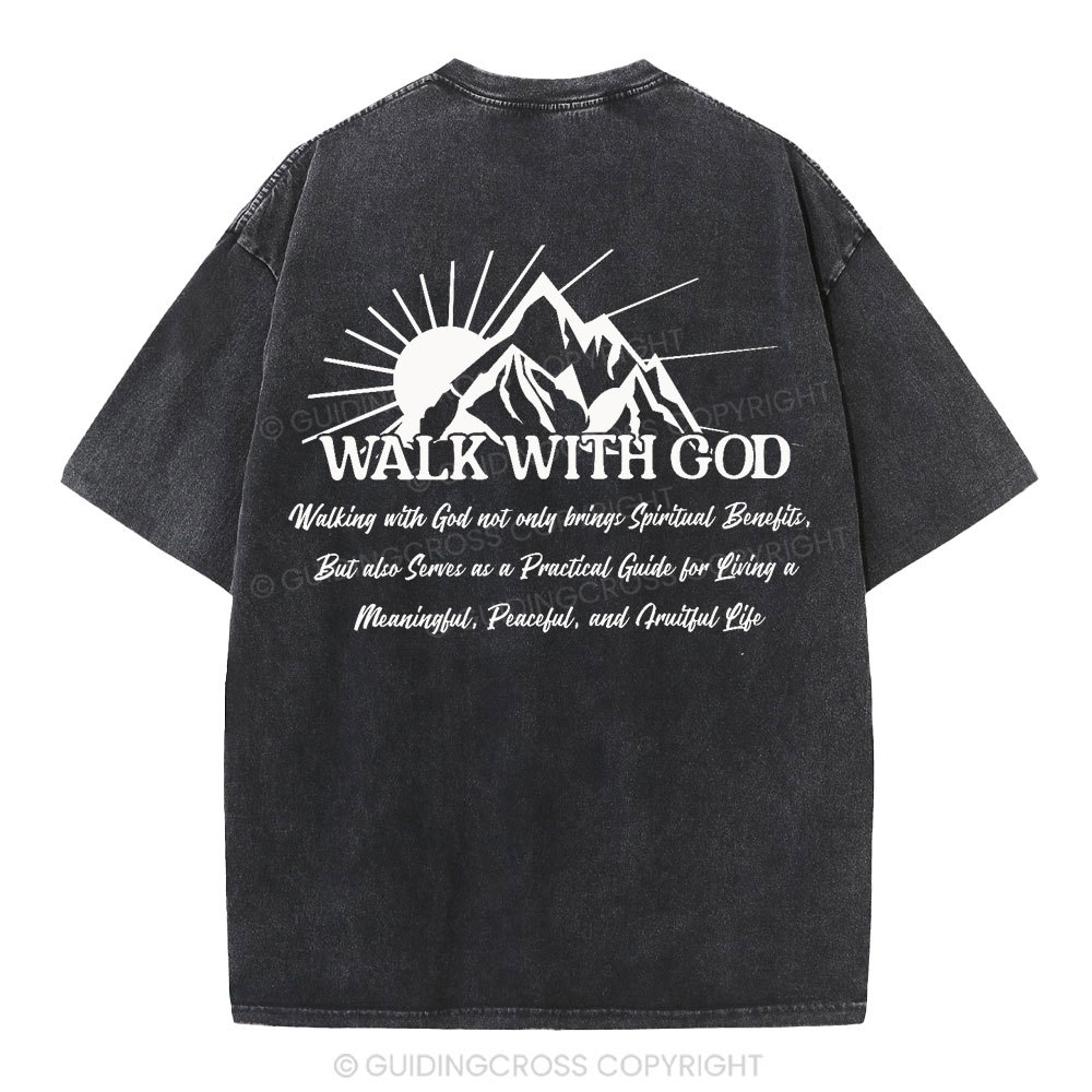 Walk With God Christian Washed T-Shirt