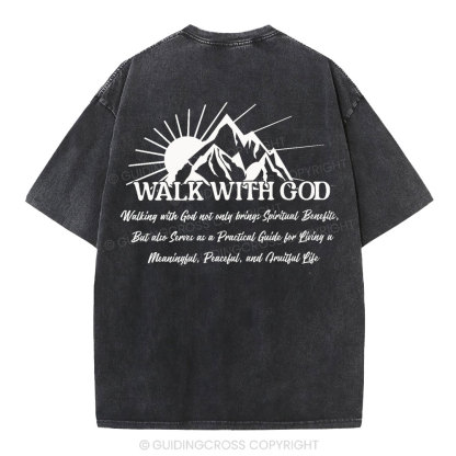 Walk With God Christian Washed T-Shirt