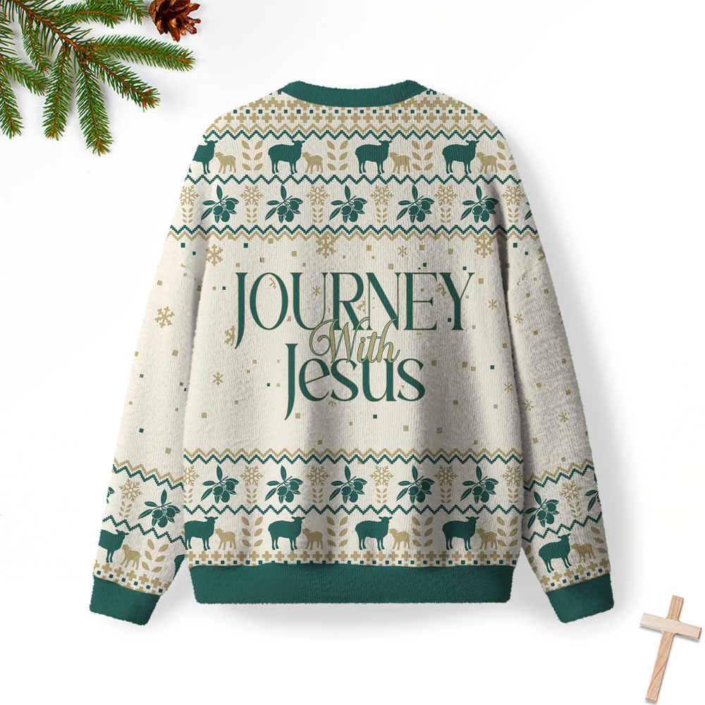 Walk With Jesus Furry Christian Lightweight Sweater