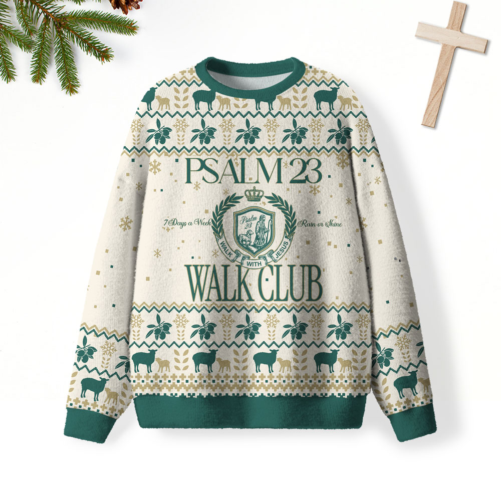 Walk With Jesus Furry Christian Lightweight Sweater