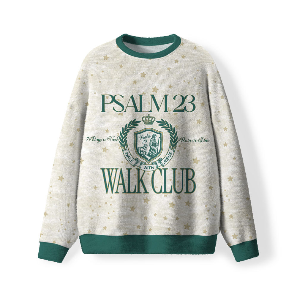 Walk With Jesus Furry Christian Lightweight Sweater